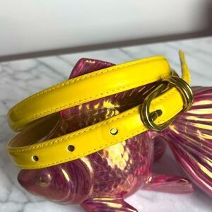 American Apparel Patent Leather Skinny Yellow Belt